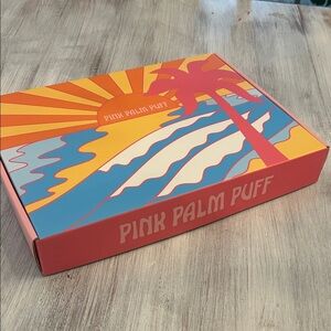 Pink Palm Puff Box and Dust Bag only